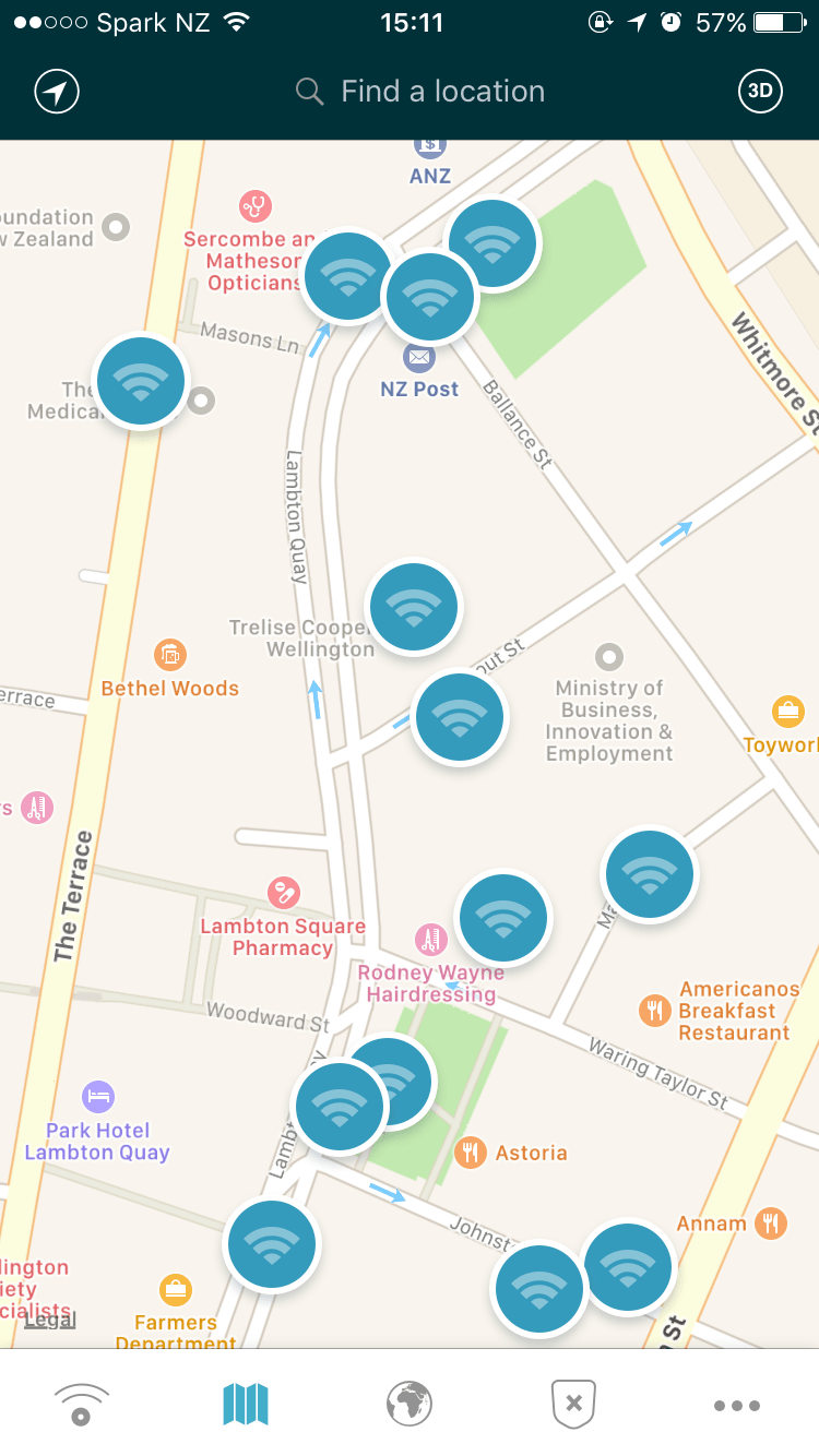 Wi-Fi Finder App Map