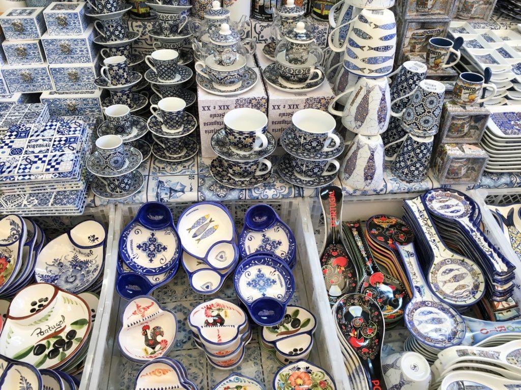 crockery on sale at market in Porto must see sites in Porto