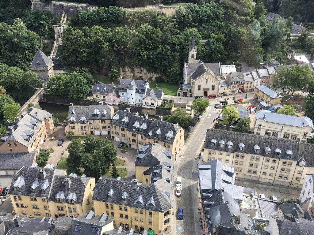 Birds eye view of Luxembourg city