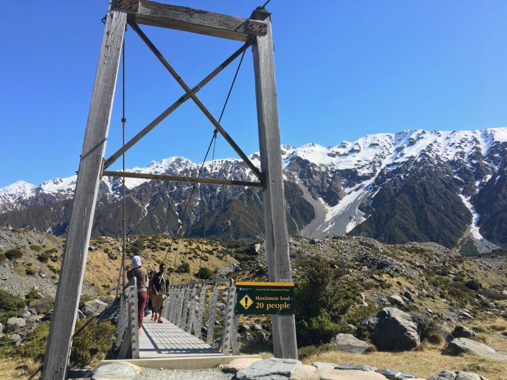 First bridge Hooker Valley Track Walk