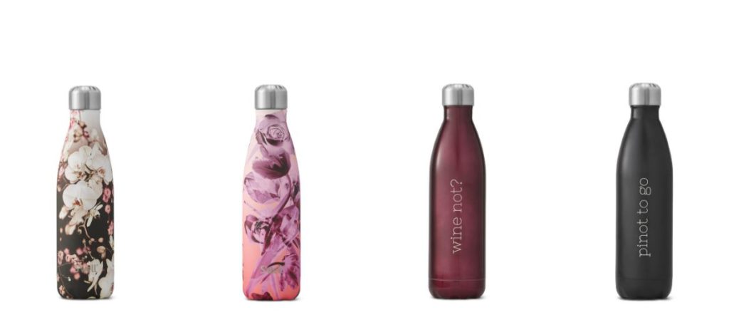 Four colourful insulated drink bottles