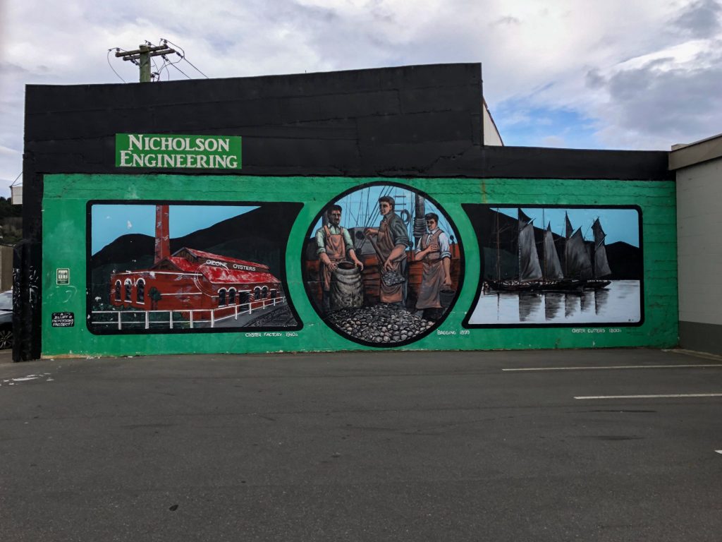 nicholson engineering mural on street in invercargil