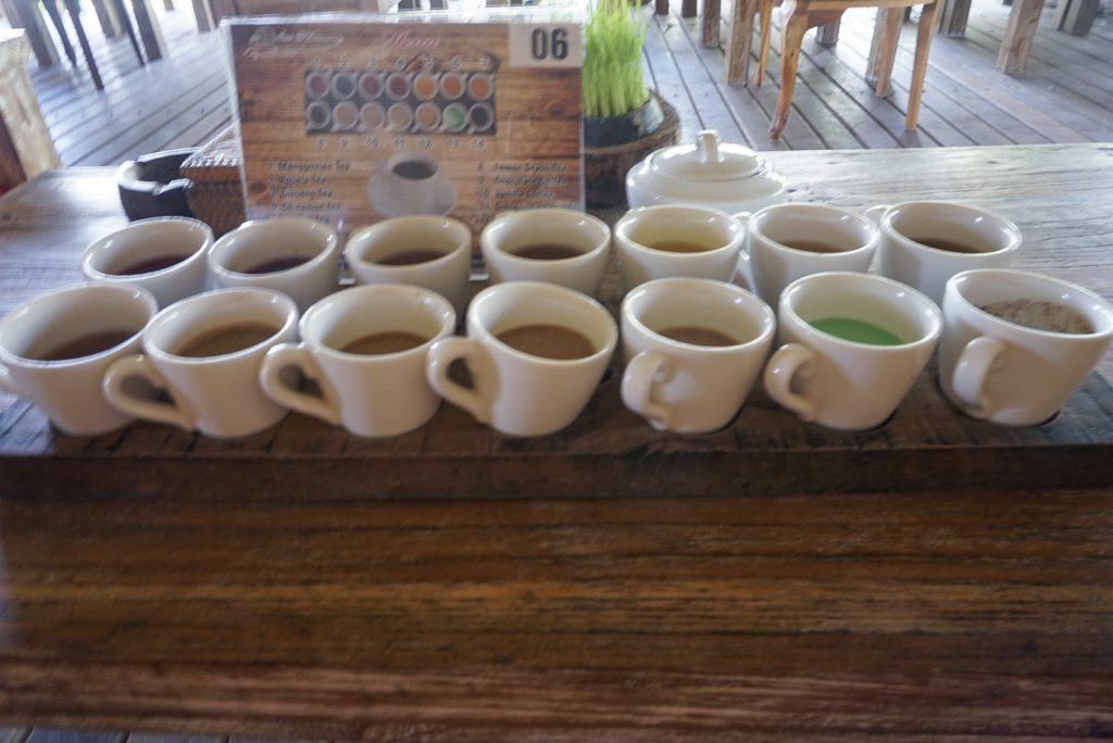 teas and coffee at Lewark coffee plantation in Bali