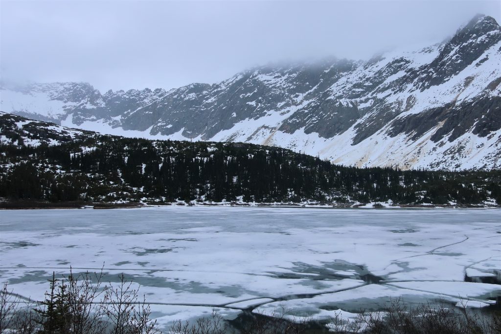 Frozen Upper Dewey Lake in Alaska, one of the best alaska cruise excursions