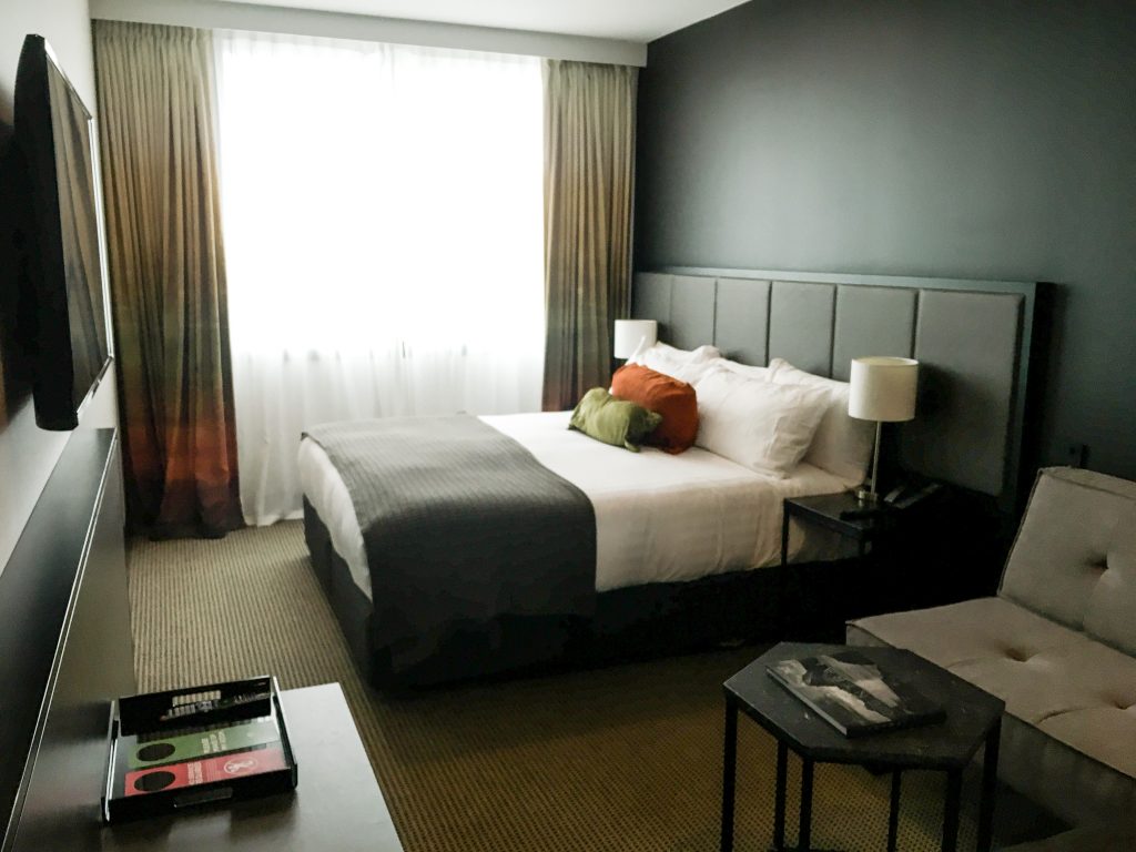 Wellington Airport hotel room with double bed