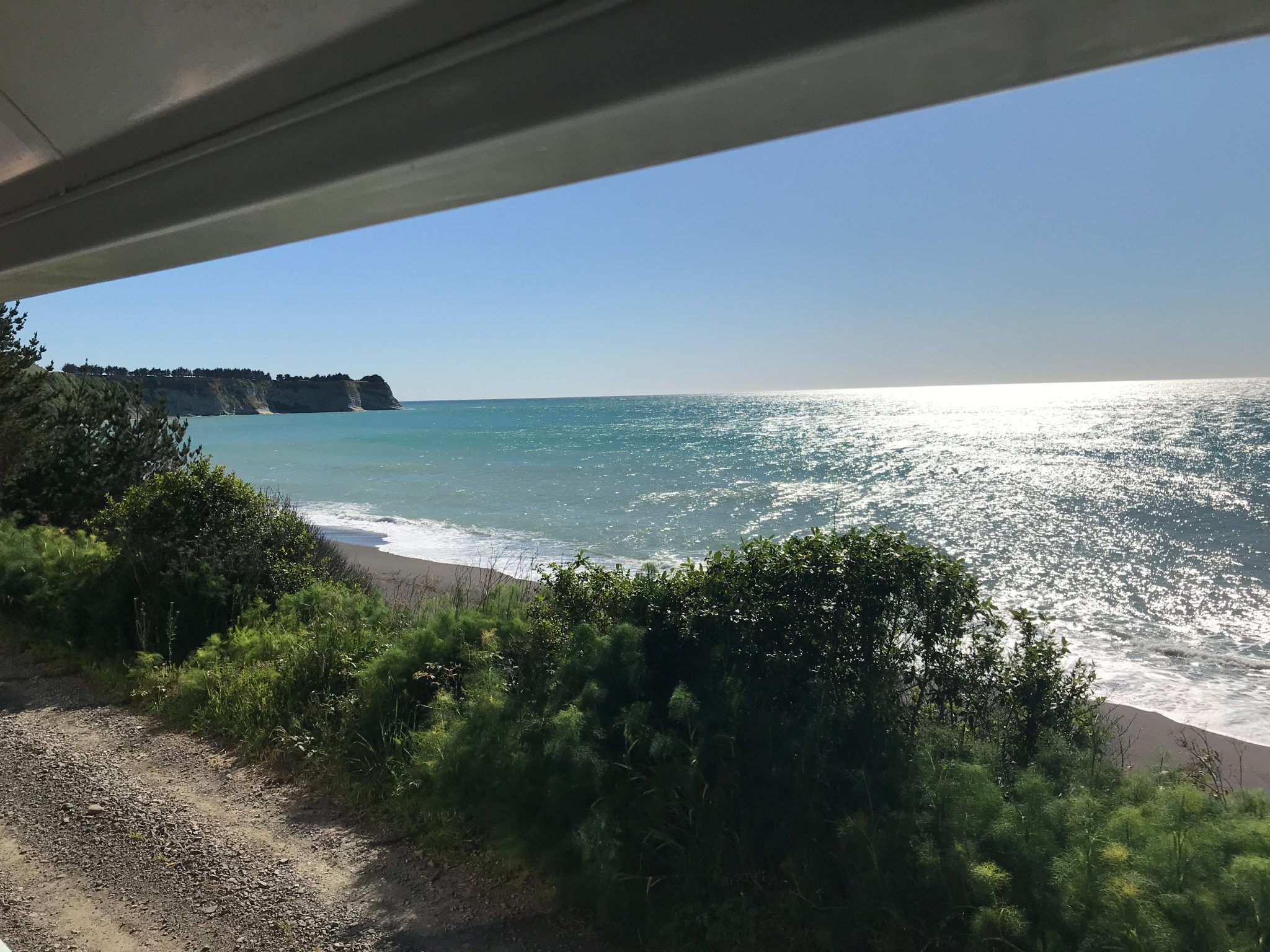 South Island coast and moutain range views New Zealand