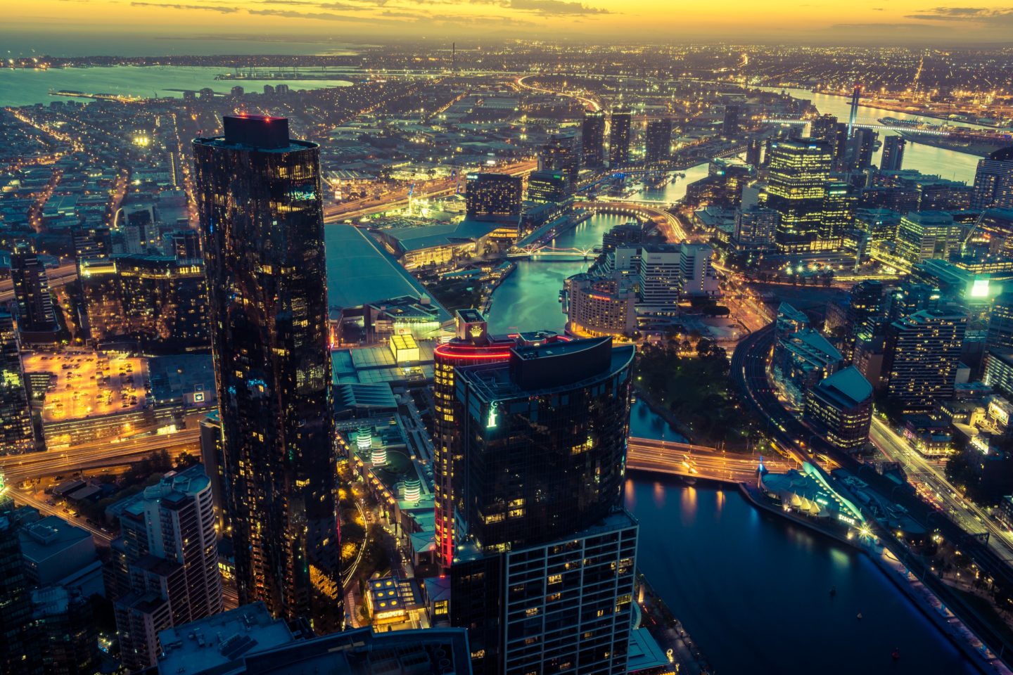 Melbourne city scape at night