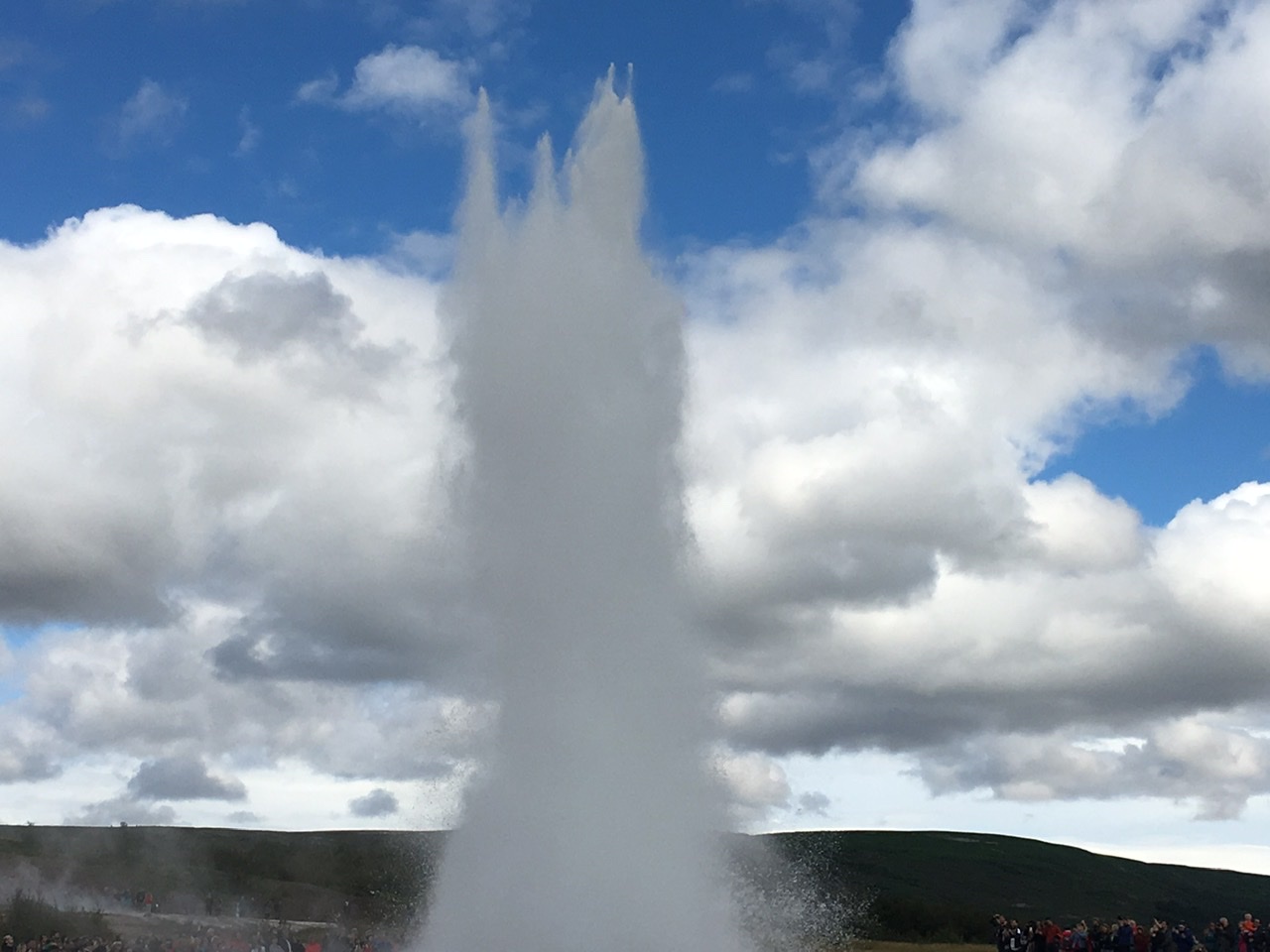 Stokkur Geyser spurts water high into the air