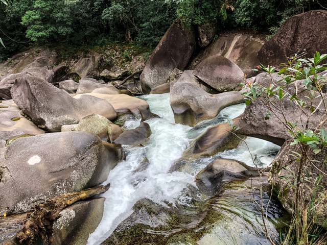 Water rushing among the Babinda Boulders in Tropical North Queensland