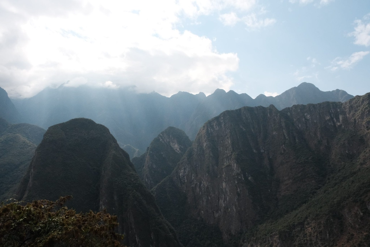 Mountain views from Machu Picchu in Peru with Machu Picchu reservations.